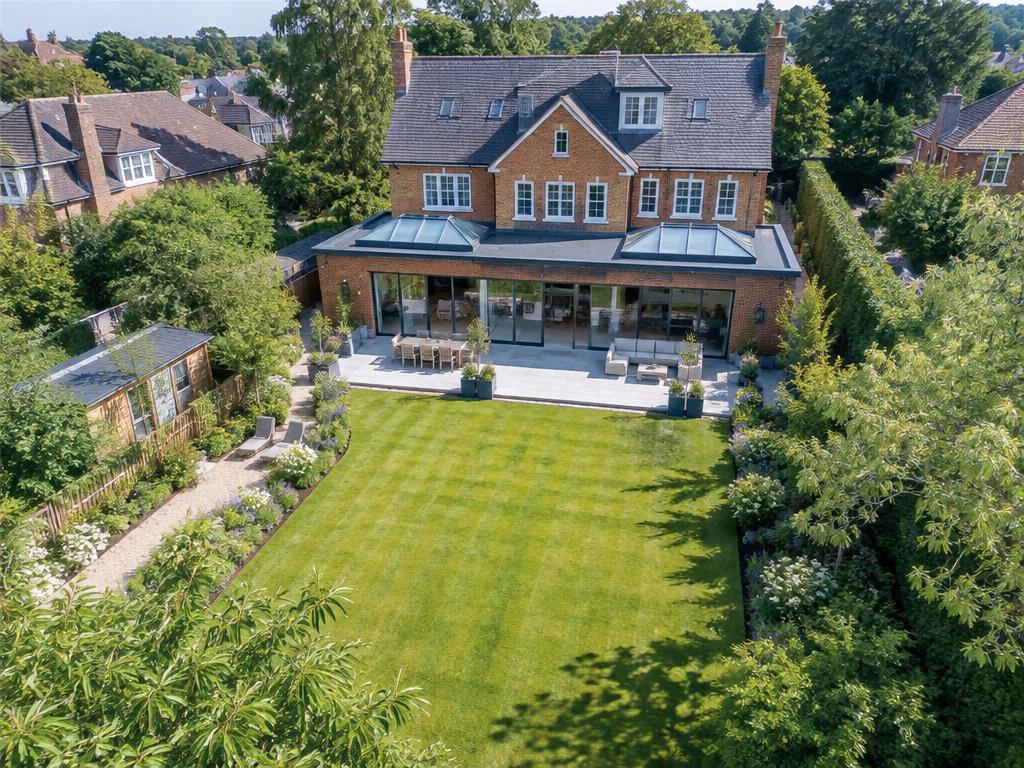 Large rear extension with roof lanterns and garden