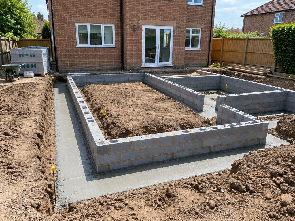 Extension foundations and blockwork in progress