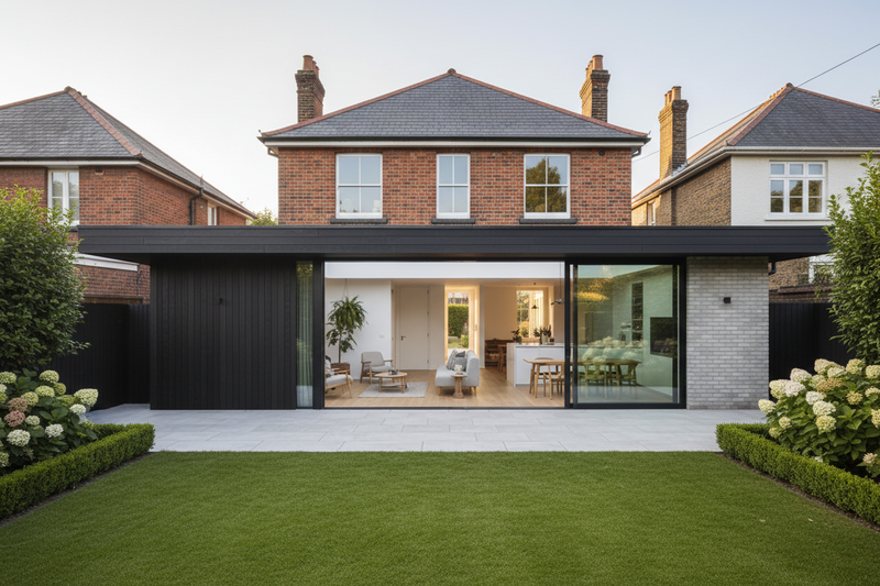 Large open-plan single-storey extension completed by Four Oaks Builders in Sutton Coldfield